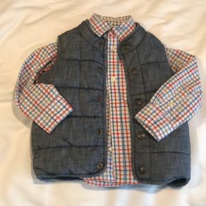 Boys 3T Old Navy Vest and Carters shirt set